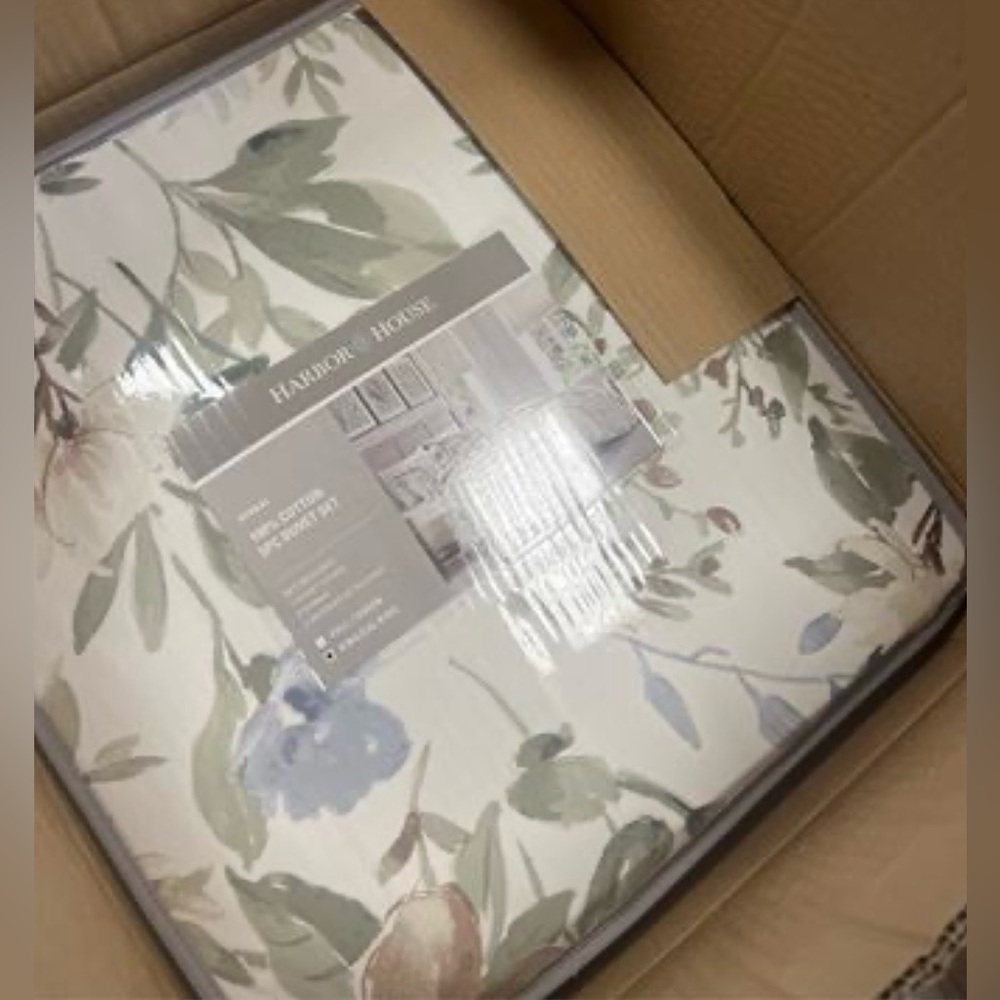 Harbor House Blue Herbal 5 Piece Cotton Sateen Print Duvet Set King NEW - Picture 8 of 9